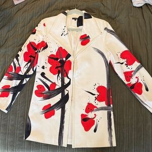 Elegant Women's Floral Trench Coat